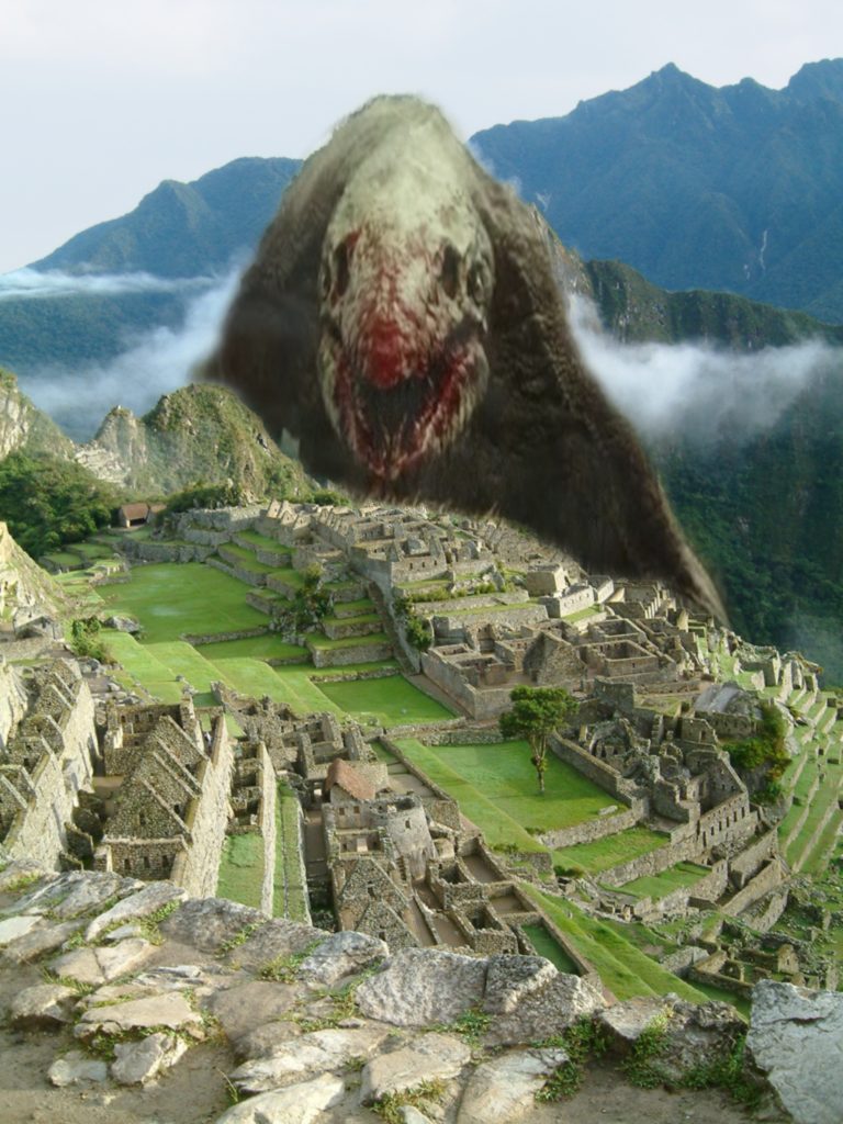 Photomontage d'un monstre au Machu - magali redon